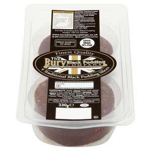 The Bury Black Pudding Company 4 Traditional Black Pudding Slices 230g