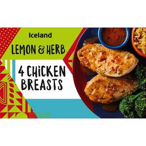 Iceland Lemon & Herb 4 Chicken Breasts 400g