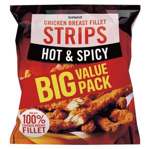 Iceland Hot and Spicy Chicken Breast Fillet Strips 850g