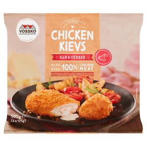 Vossoko Vossko Premier Ham & Cheese Chicken Kievs 4 x 125g (500g)