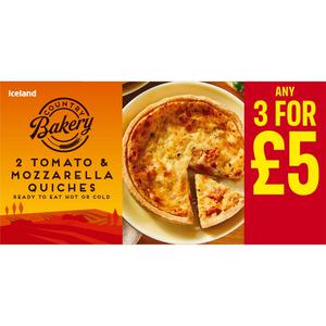 Iceland 2 Tomato & Mozzarella Quiches 240g