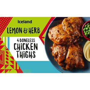 Iceland Lemon & Herb 4 Boneless Chicken Thighs 400g