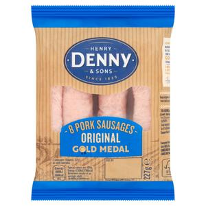 Henry Denny & Sons Gold Medal 8 Original Pork Sausages 227g