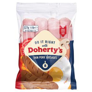 Dohertys Thin Pork Sausages 227g