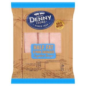 Henry Denny & Sons Gold Medal Half Fat 8 Pork Sausages 227g