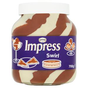 Kruger Impress Chocolate Hazelnut Spread with White Swirl 700g