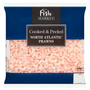 Iceland The Fish Market Cooked & Peeled North Atlantic Prawns 800g