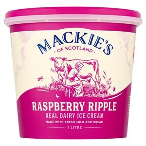 Mackie's of Scotland Raspberry Ripple Real Dairy Ice Cream 1 Litre