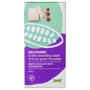 IKEA BELONING White chocolate tablet with raspberry