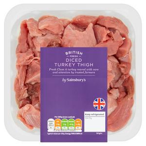 Sainsbury's British Diced Turkey Thigh 500g