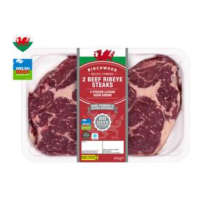 Birchwood 2 Welsh Beef Ribeye Steaks