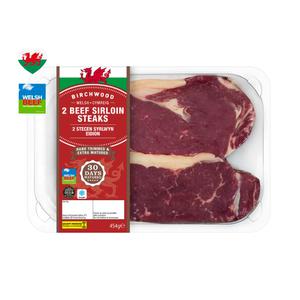 Birchwood 2 Welsh Beef Sirloin Steaks