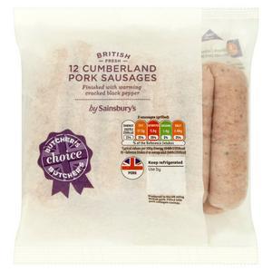 Sainsbury's Butcher's Choice Cumberland Pork Sausages x12 681g