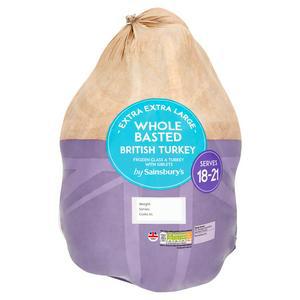 Sainsbury's Extra Extra Large Whole Basted British Turkey 8.9-10.6kg