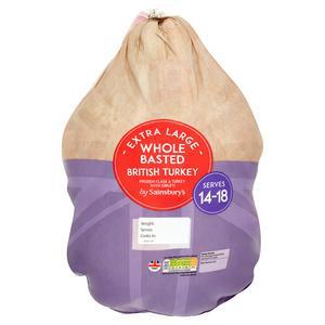 Sainsbury's Extra Large Basted Whole British Turkey 7-8.8kg