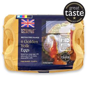 Specially Selected British Mixed Weight Golden Yolk Eggs 6 Pack