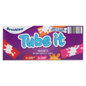 Brooklea Tube It Strawberry, Peach & Red Berry Flavour Yoghurts 9x37g