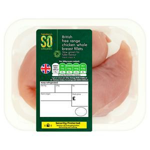 Sainsbury's SO Organic Free Range Chicken Breast Fillets (approx. 325g)