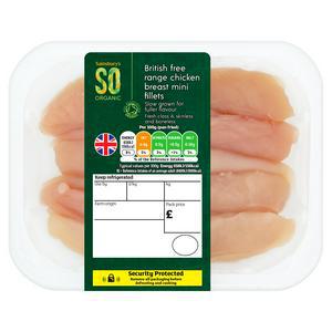 Sainsbury's SO Organic Free Range Chicken Mini Fillets (approx. 240g)