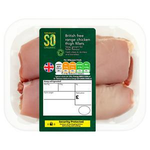 Sainsbury's SO Organic Free Range Chicken Thigh Fillets (approx. 360g)