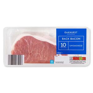 Oakhurst Unsmoked Back Bacon Rashers 300g-10 Pack