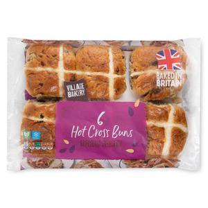 Village Bakery Hot Cross Buns 420g-6 Pack