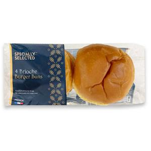 Specially Selected Sliced Brioche Burger Buns 200g-4 Pack