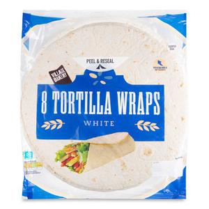 Village Bakery White Tortilla Wraps 8x62g