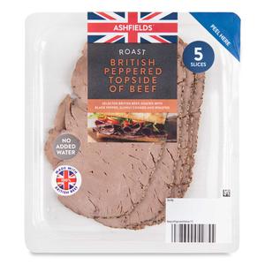 Ashfields Roast British Peppered Topside Of Beef 130g