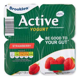 Brooklea Active Low Fat Strawberry Yogurt 4x115g