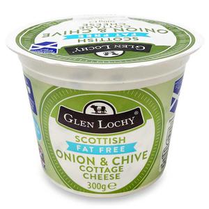 Glen Lochy Scottish Fat Free Onion & Chive Cottage Cheese 300g