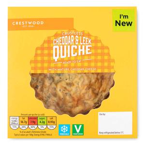 Crestwood Crustless Cheddar Cheese & Leek Quiche 150g