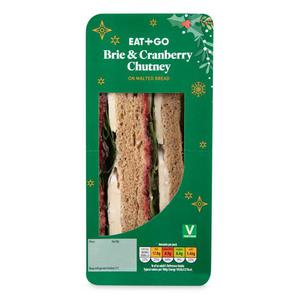 Eat & Go Deep Filled Brie & Spiced Cranberry Chutney Sandwich On Malted Bread 1 Pack