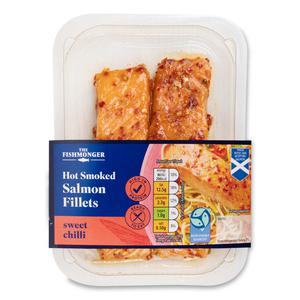 The Fishmonger Hot Smoked Sweet Chilli Scottish Salmon Fillets 185g