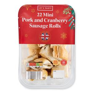 Lets Party Mini Pork & Cranberry Sausage Rolls 220g