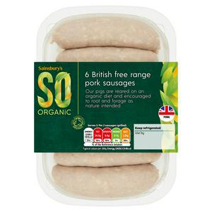 Sainsbury's SO Organic Pork Sausages x6 350g