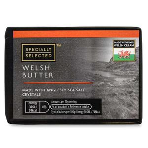 Specially Selected Welsh Butter With Sea Salt Crystals From Anglesey 250g