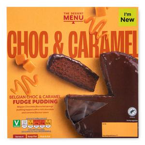 Dessert Menu Belgian Chocolate & Caramel Fudge Pudding 400g