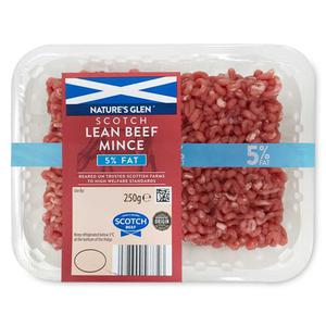 Natures Glen Lean Scotch Beef Mince 5% Fat 250g