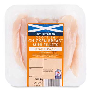 Natures Glen Scottish Chicken Breast Mini Fillets 400g