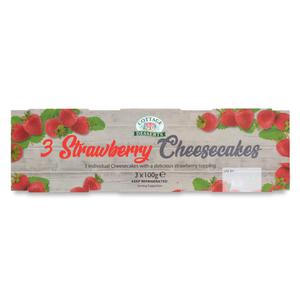 Cottage Desserts Strawberry Cheesecakes (300g) 3 X 100g