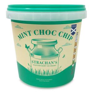 Strachans Scottish Dairy Mint Choc Chip Ice Cream 1l