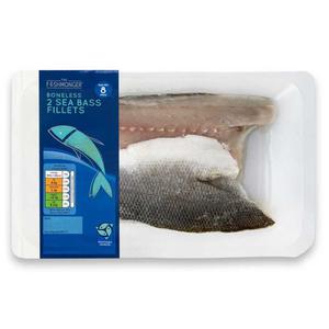 The Fishmonger Boneless 2 Sea Bass Fillets 180g