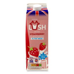 Cowbelle Lush British Strawberry Flavoured Milk 1% Fat 1l