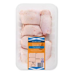 Natures Glen Scottish Chicken Thighs Fresh Class A 1kg