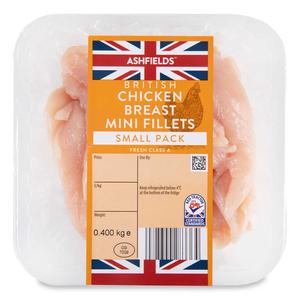 Ashfields 100% British Chicken Breast Mini Fillets Fresh Class A 400g