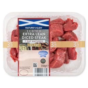 Natures Glen 7 Day Matured Extra Lean Diced Steak 350g