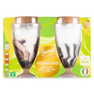 Giannis Pistachio Gelato Ice Cream Cups 2x90g