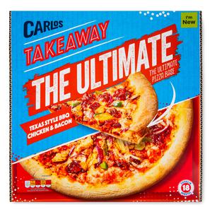 Carlos Takeaway The Ultimate Texas Style BBQ Chicken & Bacon Pizza 502g