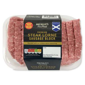 Macaulays Premium Steak Lorne Sausage Block 700g